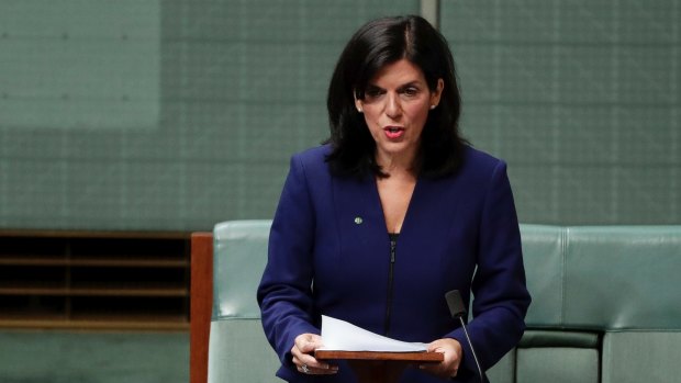 Julia Banks in the House of Representatives, announcing her decision to quit the Liberal Party and join the crossbench.