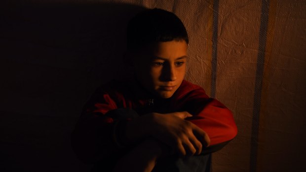 Hussein Hatem, 10, fled after witnessing his friend Sami being beheaded at school by IS fighters in Mosul.