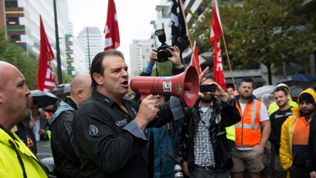 John Setka led his union from the front, including at this demonstration in 2016.