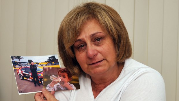 Adriana Buccianti with photos of  her late son Daniel.