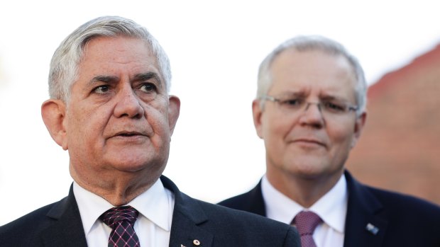 Minister for Senior Australians and Aged Care and Minister for Indigenous Health Ken Wyatt and Prime Minister Scott Morrison.