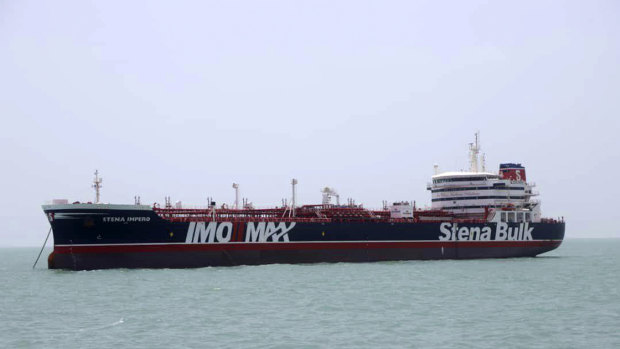 British-flagged oil tanker Stena Impero, which was seized by the Iran's Revolutionary Guard on Friday.