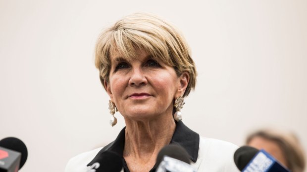 Julie Bishop will deliver a keynote address to the Australian Chamber of Commerce in Hong Kong on Friday.