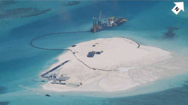 Chinese activity in the South China Sea, turning coral reefs into artificial islands, expanded its influence in the strategically important maritime area.