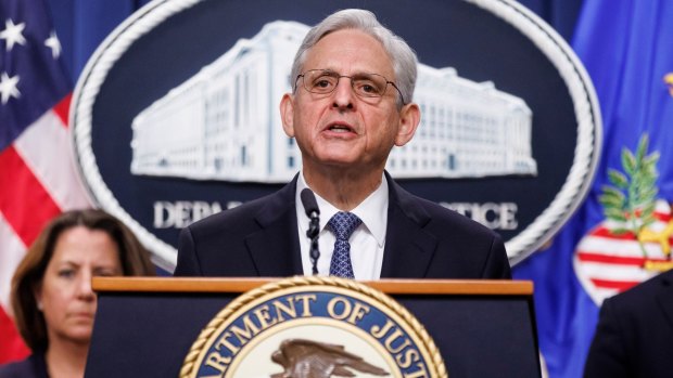 Merrick Garland, US attorney general, announces the appointment of Jack Smith on Friday.