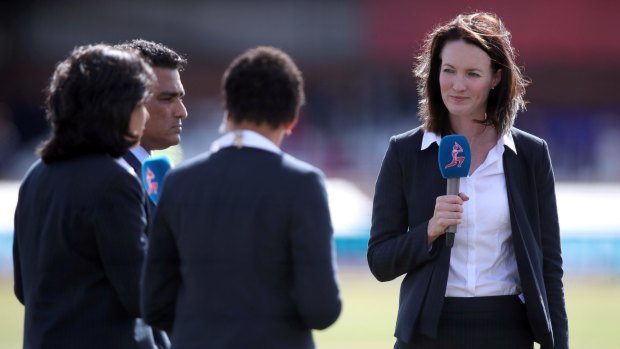 Good start: Seven cricket commentator Alison Mitchell.