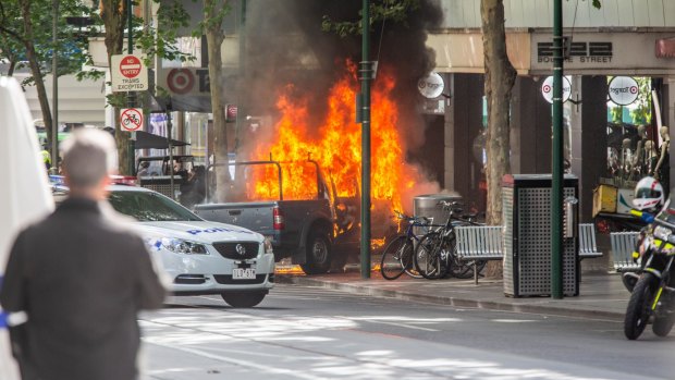 Scene from the Bourke Street attack, November 9