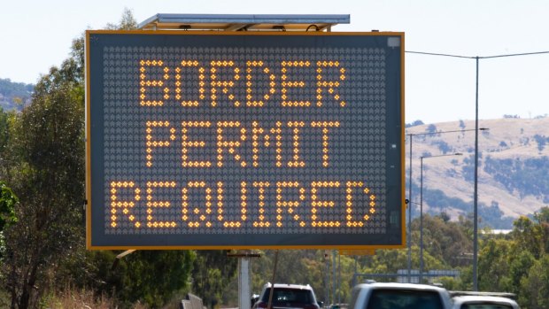 The NSW-Victoria border at Albury.