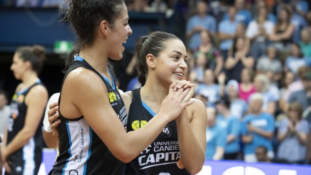 The Canberra Capitals' Kia Nurse and Maddison Rocci have become close friends.