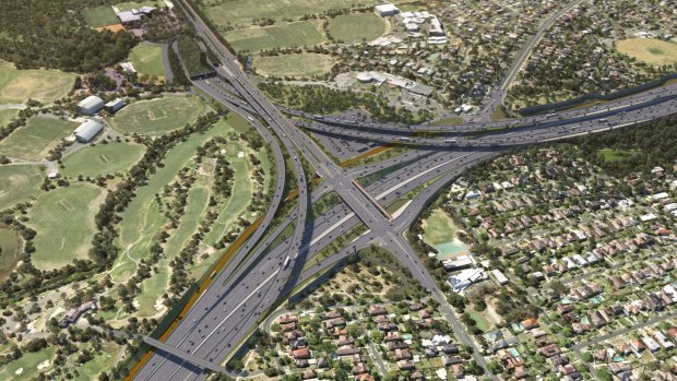 An artist's impression of Victoria's biggest-ever road project, the North East Link.