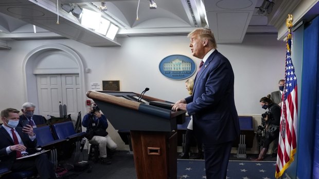 President Donald Trump speaks at the White House on Thursday, November 5, 2020.