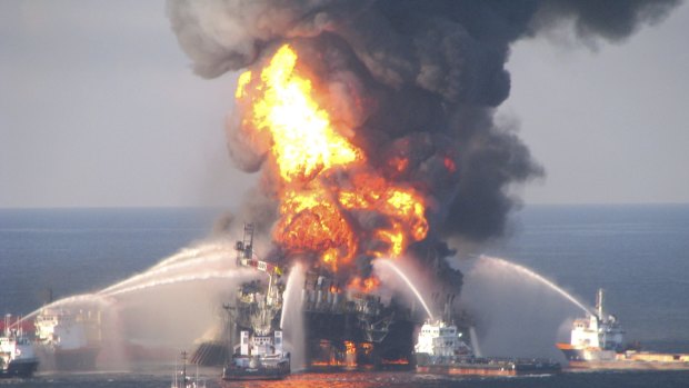 Plans to drill for oil in the Great Australian Bight show a worst-case spill would be twice as big as the 2010 Deepwater Horizon disaster in the Gulf of Mexico, pictured.