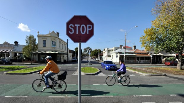 Cyclists in Carlton North.