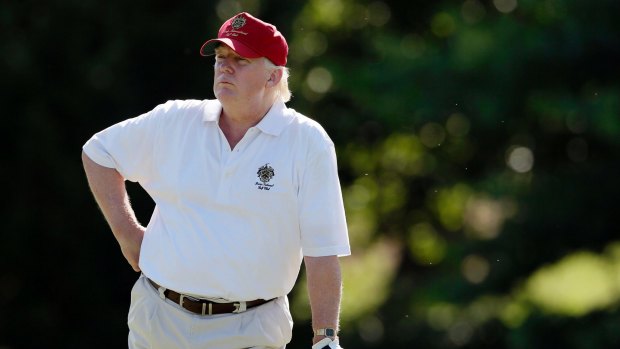 Donald Trump on a golf course.