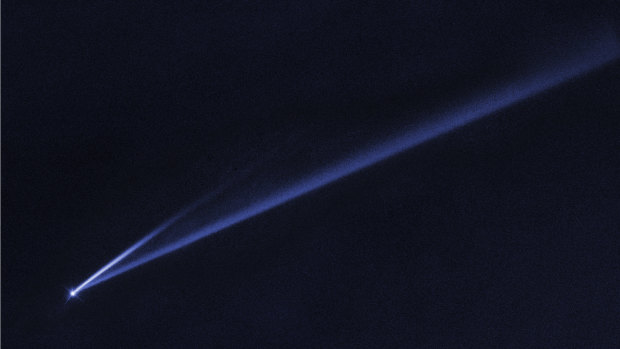 Asteroid Gault that is spinning so fast, dusty material ejected from the surface has has formed two long, thin, comet-like tails. The longer tail stretches more than 800,000 kilometres and is roughly 4,800 kilometres wide. 