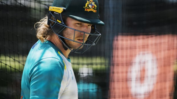 Will Pucovski in the SCG nets just prior to his only Test match appearance to date, in January 2021.