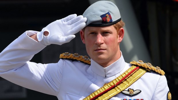 War stories: Prince Harry, in full military uniform, reviewed a global armada of warships on Sydney Harbour in 2013.