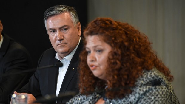 Jodie Sizer with former Collingwood  president Eddie McGuire.