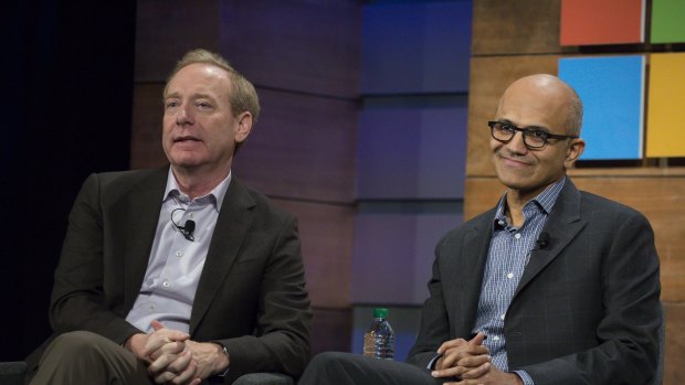 Microsoft president Brad Smith and CEO Satya Nadella have been credited with transforming the company.