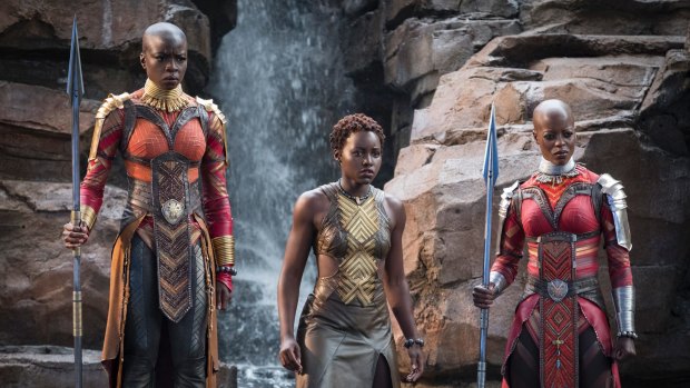 Okoye (Danai Gurira), Nakia (Lupita Nyong'o) and Ayo (Florence Kasumba)