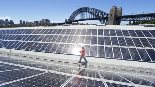 Solar panels atop the Sydney Theatre Company.