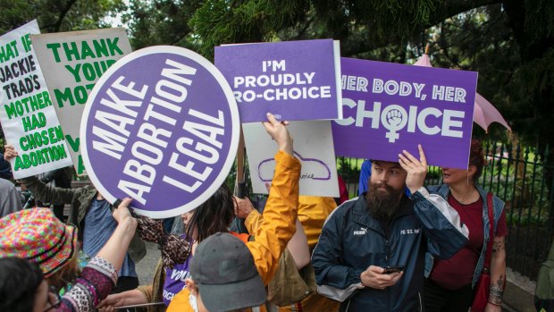 Pro-choice protesters in Brisbane last year.