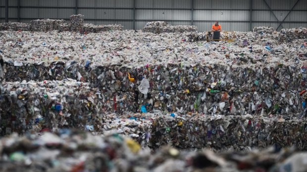 SKM recycling has left left more than 10,000 tonnes of low-grade plastic recycling at a warehouse in Derrimut that will cost millions to dispose of. 