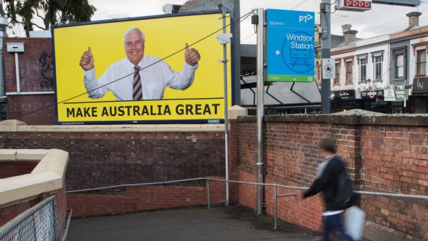 Clive Palmer's billboard in Windsor.