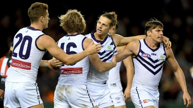 There have been encouraging signs at training for injured Fremantle star Nat Fyfe. 