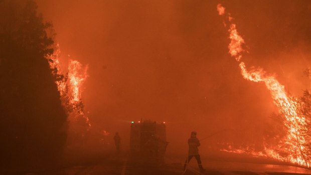 The moment the Gospers Mountain fire hammered Bilpin in December.
