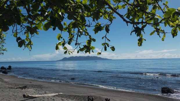 Savo Island, seen from the coast west of Honiara, in the Solomons.