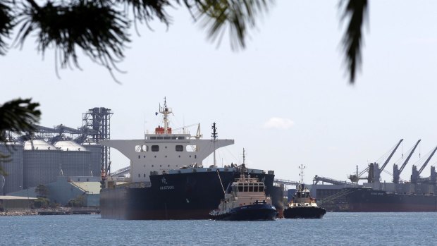 Coal ship Akatsuki  leaves  the Port of Newcastle bound for Japan.  