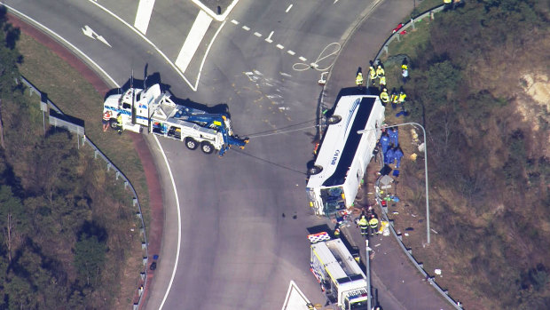 A rescue operation was conducted at the Hunter Valley crash site on Monday.