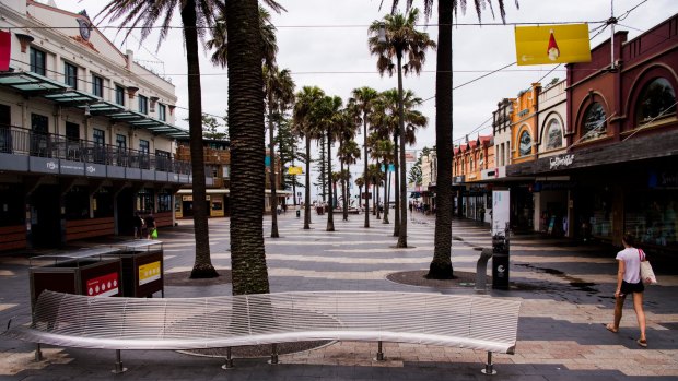 A deserted Manly Corso.