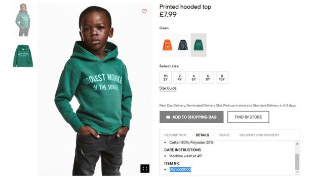 The controversial hoodie from H&M. 