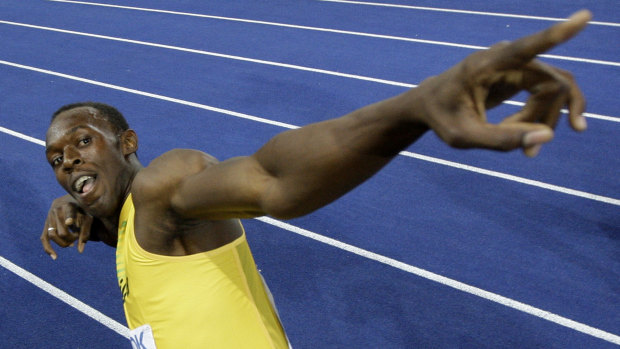 Usain Bolt gave the Jamaican team a pep talk ahead of their clash with Australia.