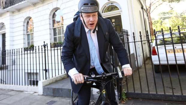 Boris Johnson on his bike.