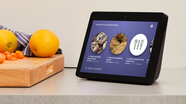 Amazon's Echo Show can display step-by-step recipes, as can Google's Home Hub.