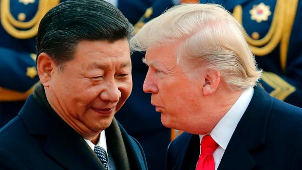 Chinese President Xi Jinping with Donald Trump in 2017.