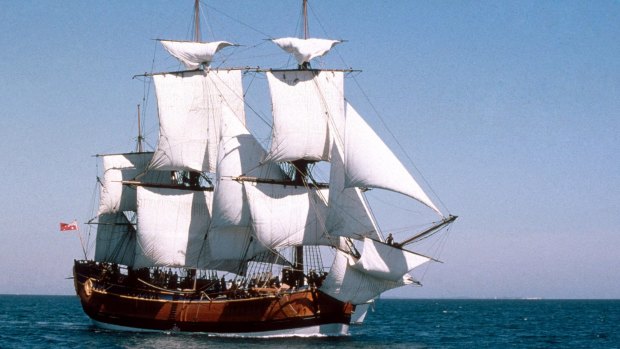 A replica of Captain Cook's Endeavour