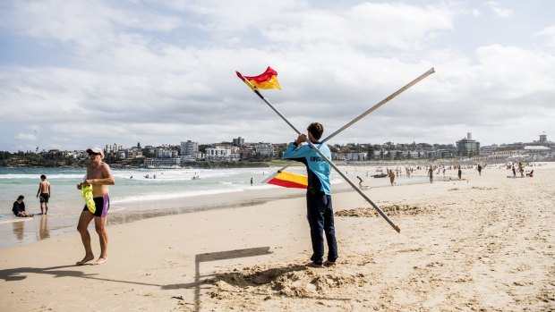 The flags come down at Bondi Beach.