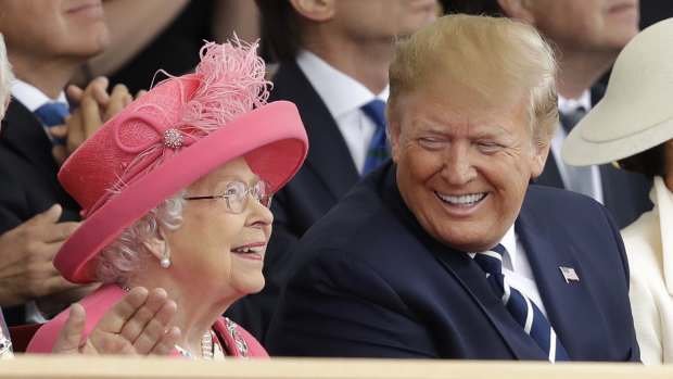 The Queen and US President Trump at the D-Day commemorations in Portsmouth, UK.