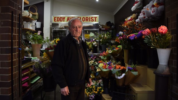 Florist Emmanuel Theoharis in his flower shop in the days after the 2017 incident.
