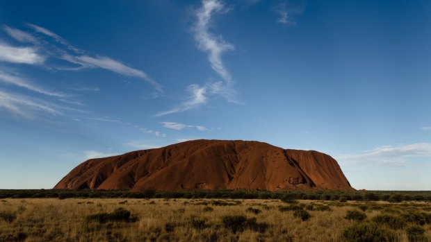 Visitors to Uluru complained their view of the rock was being obscured by a giant white blimp. 