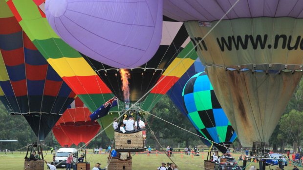 Australia Day celebrations in Parramatta Park include hot air balloons.