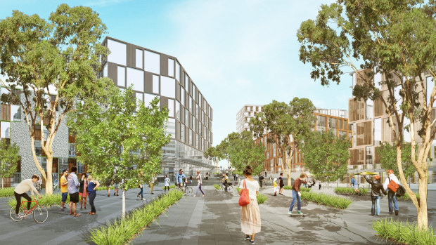An artist’s impression, released by the Napthine government in late 2014, of what the E-Gate site was meant to look like.