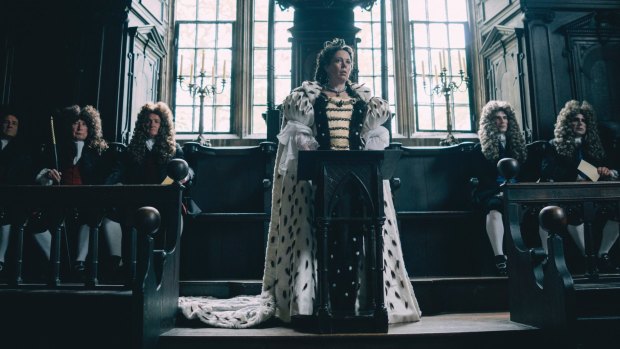 Olivia Colman in a scene from The Favourite.