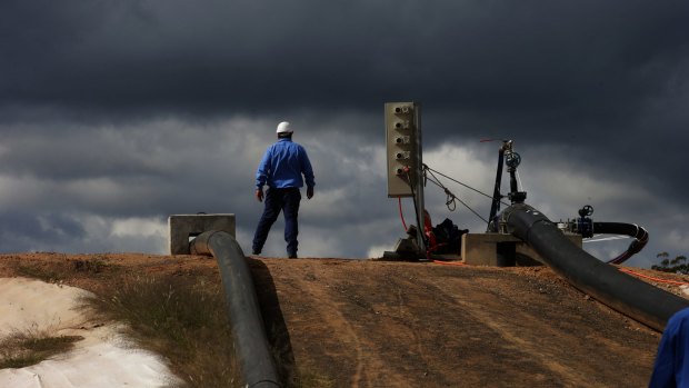 A coal seam gas construction site in the Pilliga Forest near Narrabri.