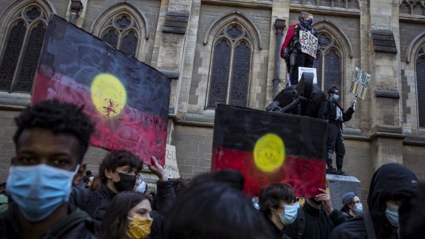 Thousands marched the streets of Melbourne in June last year to protest Indigenous deaths in custody.