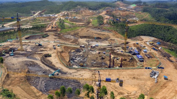The site where the new Indonesian presidential palace is being built in East Kalimantan province.